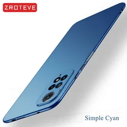 ZROTEVE Slim Frosted Hard PC Protective Phone Cover - Redmi Note10 Pro Max (Simple Cyan)