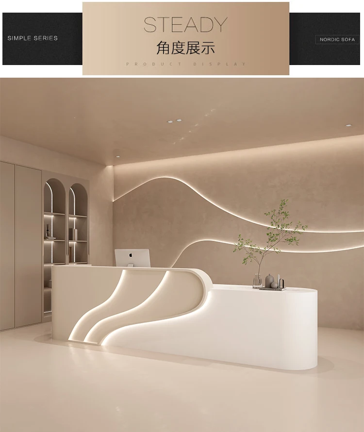 Description Picture 6 of itemSalon Reception Desk Study Table Mobile Luxury Cashiers Service Desk Lectern Rostrum scrivania per ufficio Desk Furniture