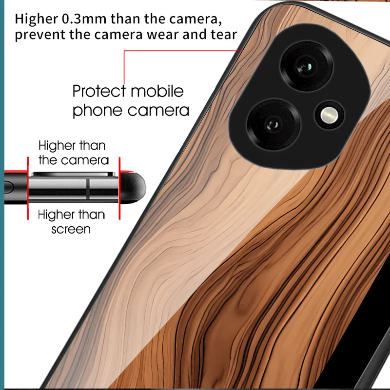 Panda Pattern Hard Tempered Glass Protective Phone Case