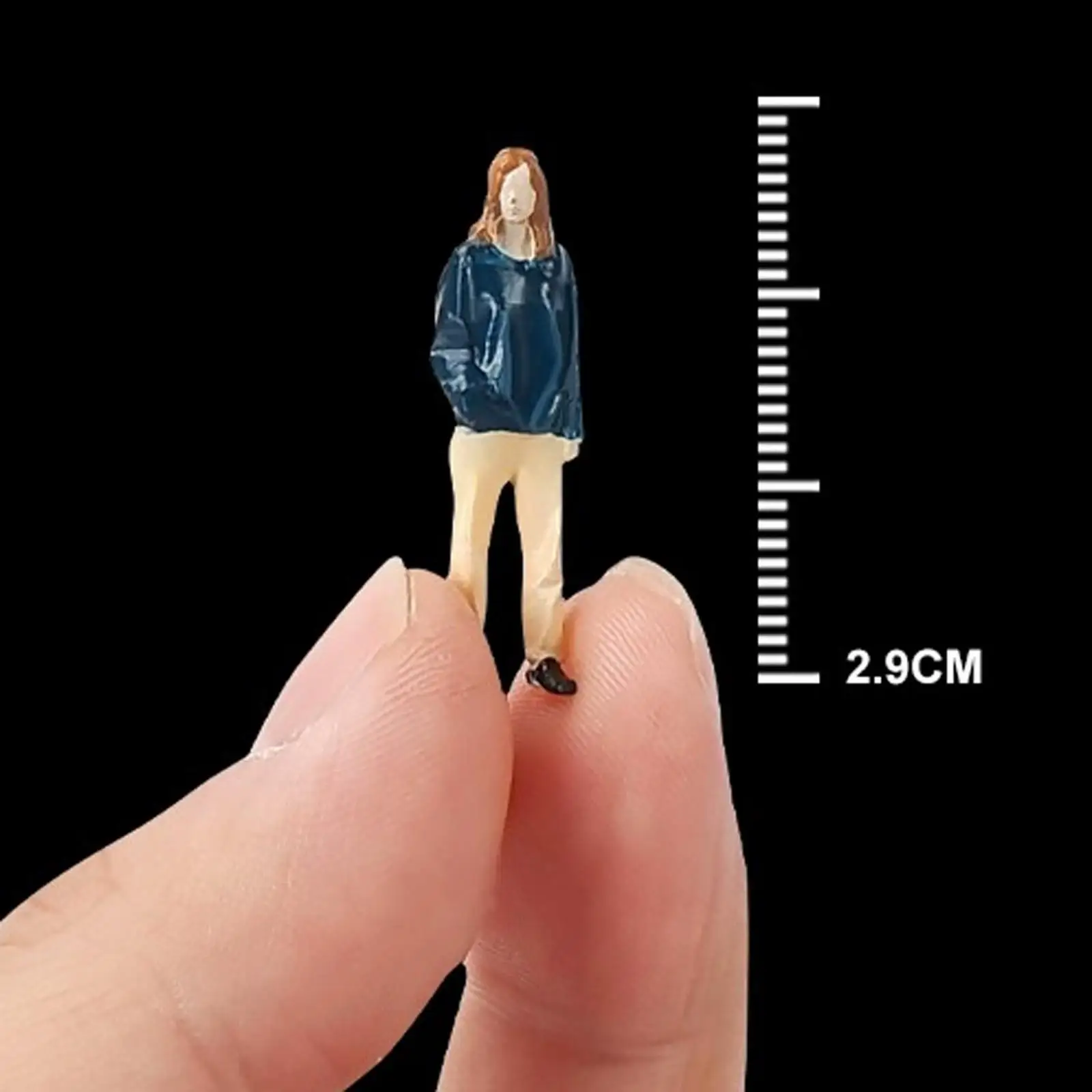 

1/64 Figure Cool Girl Resin Doll Toy for Fairy Garden Architecture Model Building Diorama Scenery Desk Ornament Railroad Scenes