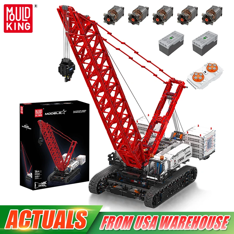 Mould King 17046 Technical Car Toys The RC Wacker 16000 Crawer Crane Building Block Engineering Truck Brick Kids Christmas Gift