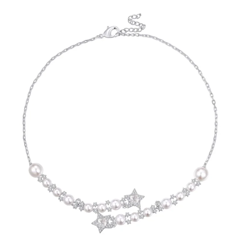 

LONDANY necklace Zircon Spliced Pearl Necklace Evening Dress Formal Necklace