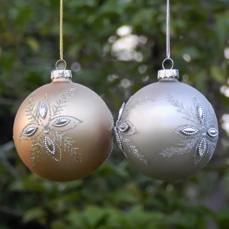 

16pcs/pack Diameter=8cm Handmade Different Design Glass Ball Pendant Home Decoration Christmas Day Tree Hanging Globe Ornament