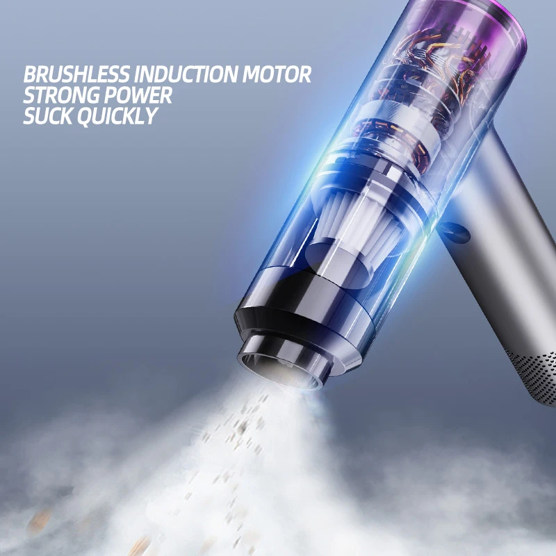 1 Set Car Mounted Vacuum Cleaner Brushless Motor Handheld High Power Dust Blower Inflation and Pumping