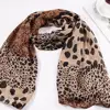 Women Chiffon Scarf Fashion Printed Leopard Thin Style Shawls Lady Beach Towels Summer Muslim Veil Head Scarfs 5