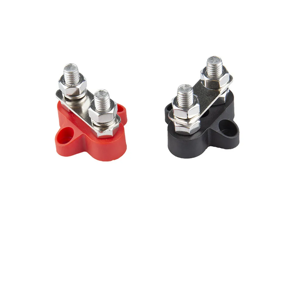 5/16" Terminal Studs M8 48V Terminal Block Busbar Insulated Double Type Distribution Studs Positive and Negative RV