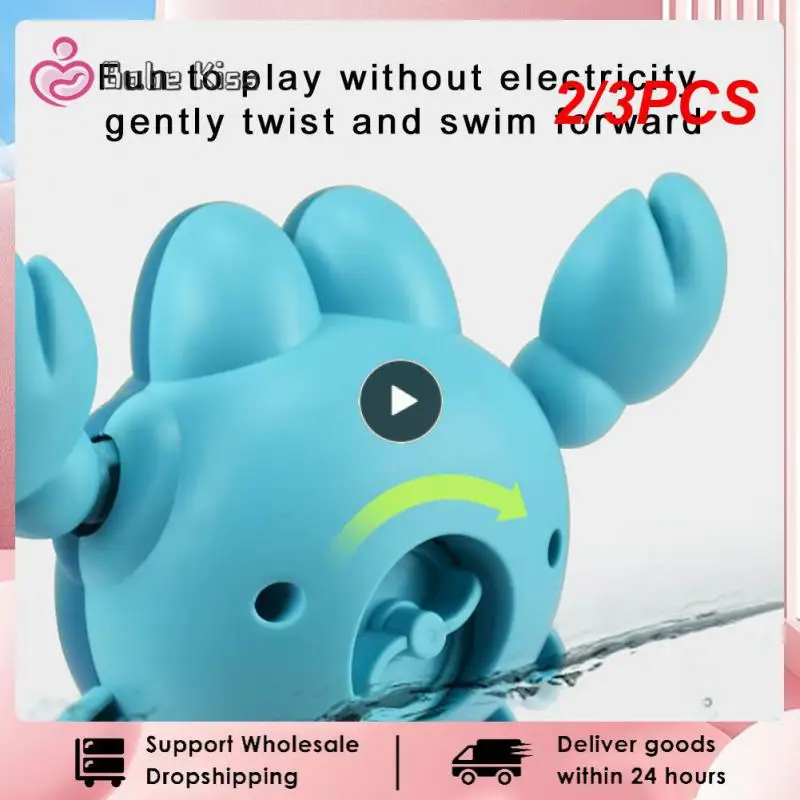 

2/3PCS Baby Bath Toys Bathing Ducks Cartoon Animal Whale Crab Swimming Pool Classic Chain Clockwork Water Toy For Infant 0 24