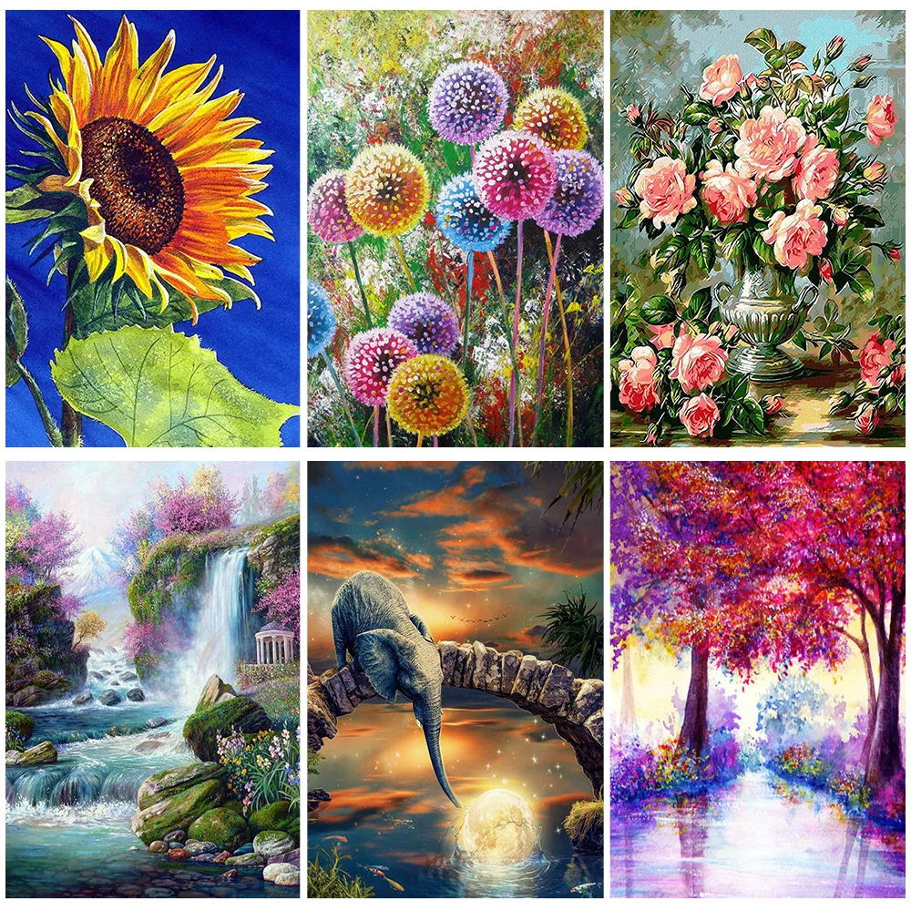 

Miaodu Landscape DIY 5D Diamond Painting Full Drill Flower Mosaic Animal Embroidery Cross Stitch Kits Wall Art Home Decor Gift