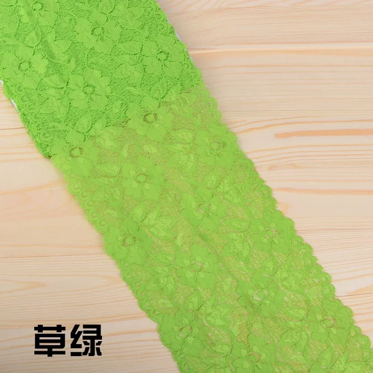 Embroidered White Lace Trim Ribbon - 16cm Wide Fabric for DIY Crafts and Garment Accessories