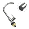 1Pcs Kitchen Faucet 304 Stainless Steel Water Purifier Single Cold Water Lever Hole Tap Silver 360° Rotation Elbow Sink Taps 1