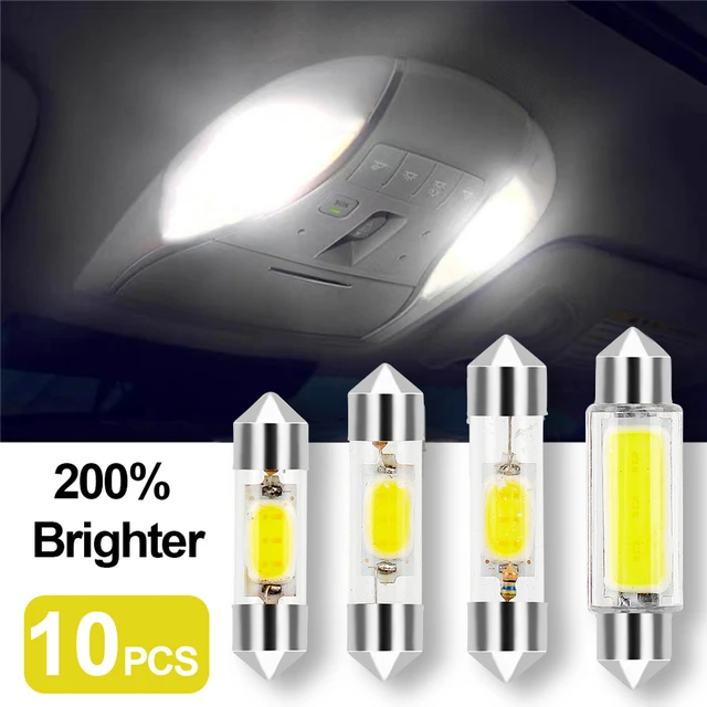 10Pcs C10W C5W LED COB Festoon 31mm 36mm 39mm 41mm Canbus For Cars