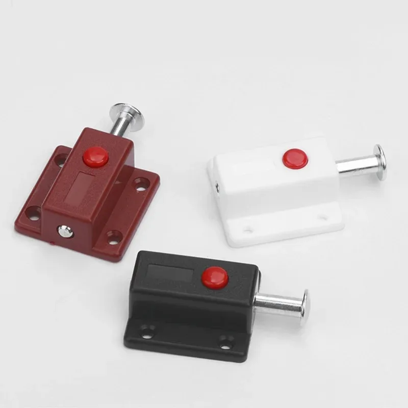 สลักล็อคประตู 2 ชิ้น สำหรับประตู หน้าต่าง ตู้ กล่อง ตู้เก็บของ ล็อคเกอร์ ตู้เก็บของแบบเลื่อน อุปกรณ์นิรภัยภายในบ้าน ชุดอุปกรณ์ DIY สำหรับเฟอร์นิเจอร์ 1