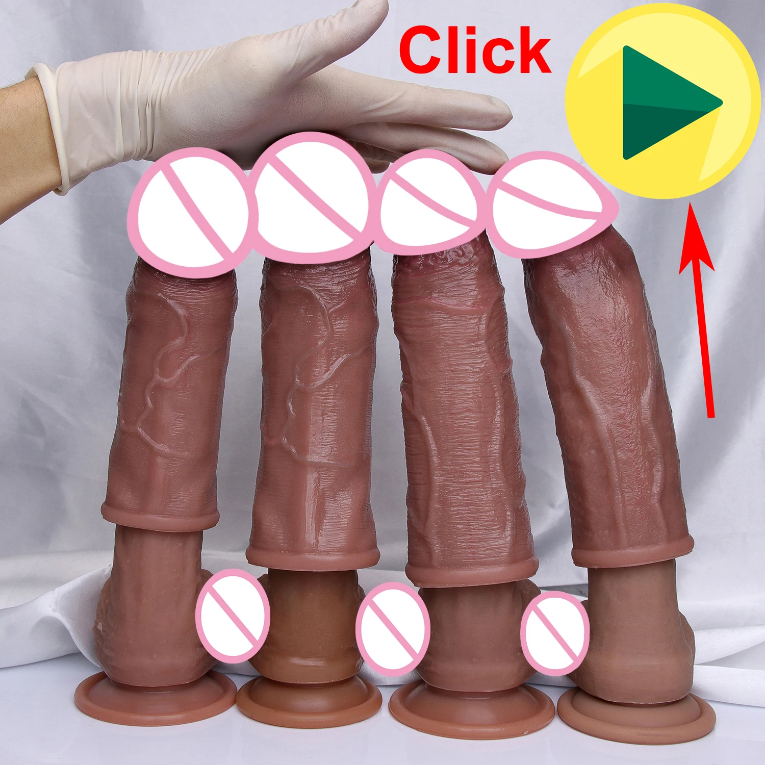 Soft Realistic Reusable Enlarger Penis Sleeve Big Growth Real Silicone Dick Man Delayed Ejaculation Extend Cock Condom Sex photo image