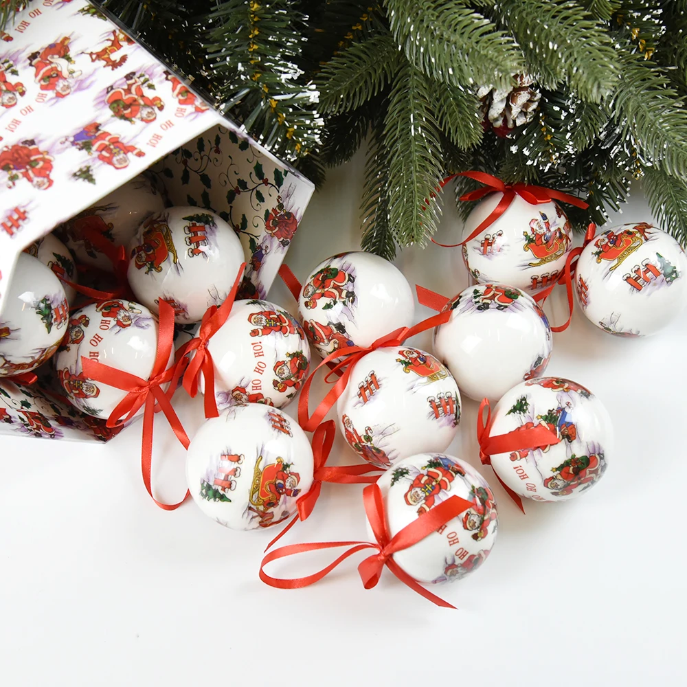 14 PCS Christmas Tree Decor Ball Baubles Ornament  Xmas Tree toys Xmas Party Hanging Ball for Home Party Ornament Christmas Gift