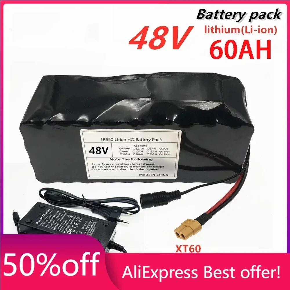 

New 100% Original 48v 20Ah 1000w 13S3P Lithium-ion Battery for 54.6v Electric Bicycle Scooter with BMS Discharge + Charger