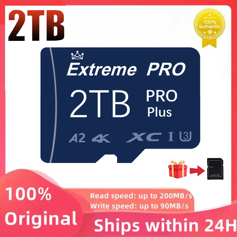 Scheda Di Memoria Sd Da 2Tb 128Gb 256Gb 512Gb Sd/Tf Flash Card Mini Sd Card 1Tb Uhs-1 Scheda Di Memoria Flash Con Pacchetto Adattatore Sd Gratuito