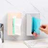 Wall-mounted Tissue Box Napkin Holders Self-adhesive Paper Towel Case Punch Free Removable Paper Box Space-saving Waterproof 3
