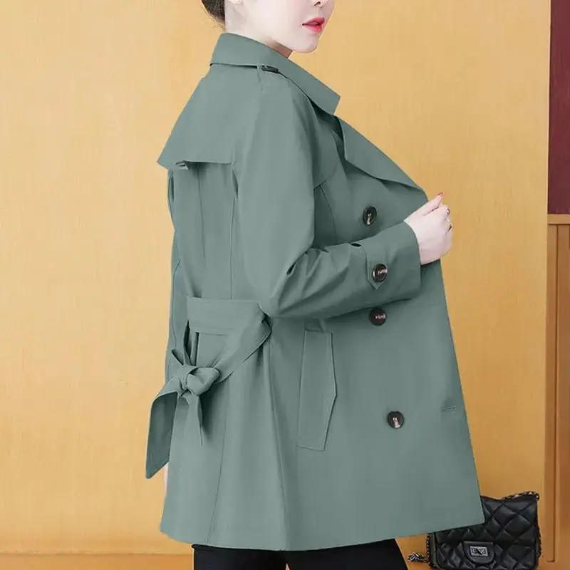 Women's Fashionable Long Windbreaker Coat 2025 Spring Autumn Korean Style Casual Outerwear Loose Fit Versatile Dress For Women