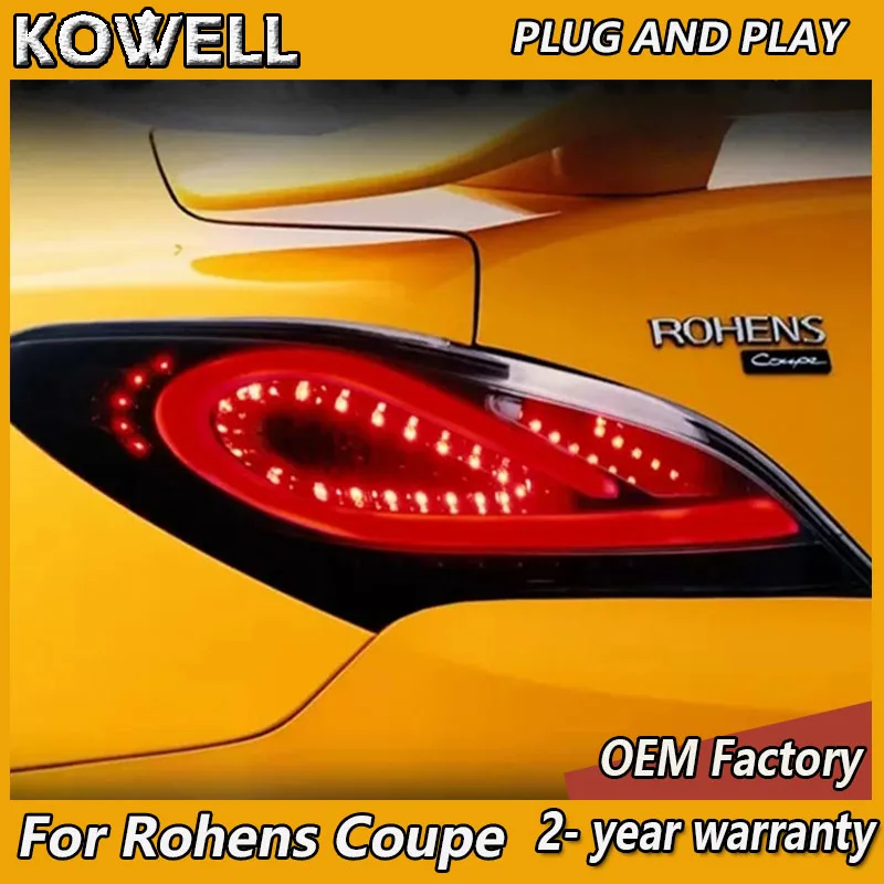 

Автомобильный Стайлинг для Hyundai Rohens Coupe 2009-2012, автомобильные задние фары в сборе, динамическая подсветка, подсветка, задние аксессуары