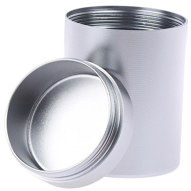 1PC Silver Metal Sealed Can Airtight Smell Proof Container Aluminum Herb Stash Tea Jar Storage Boxes Containers tea tin box tea canister