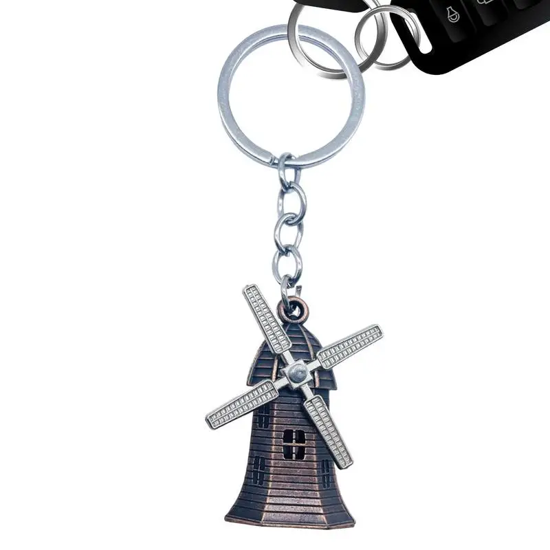 Windmill Keychain Retro Keyring Windmill Shape Key Chains Metal Key Rings Pendant for Car Fashion Ornament Jewelry Findings