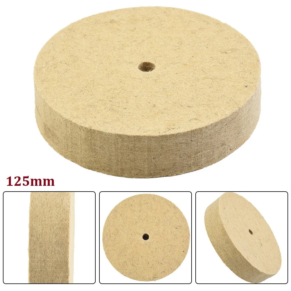 

5In Wool Felt Polishing Wheel 125mm White Grinding Wheel Buffing Pad Felt For Polishing Of Stainless Steel Grinder Rotary Tool