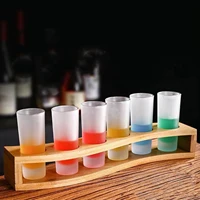 6 Holes Glass Holder Cup Rack Barware Accessories Organizer Serving Tray Kitchen Storage Wood for Club Party Bar Glass Cup Rack 1