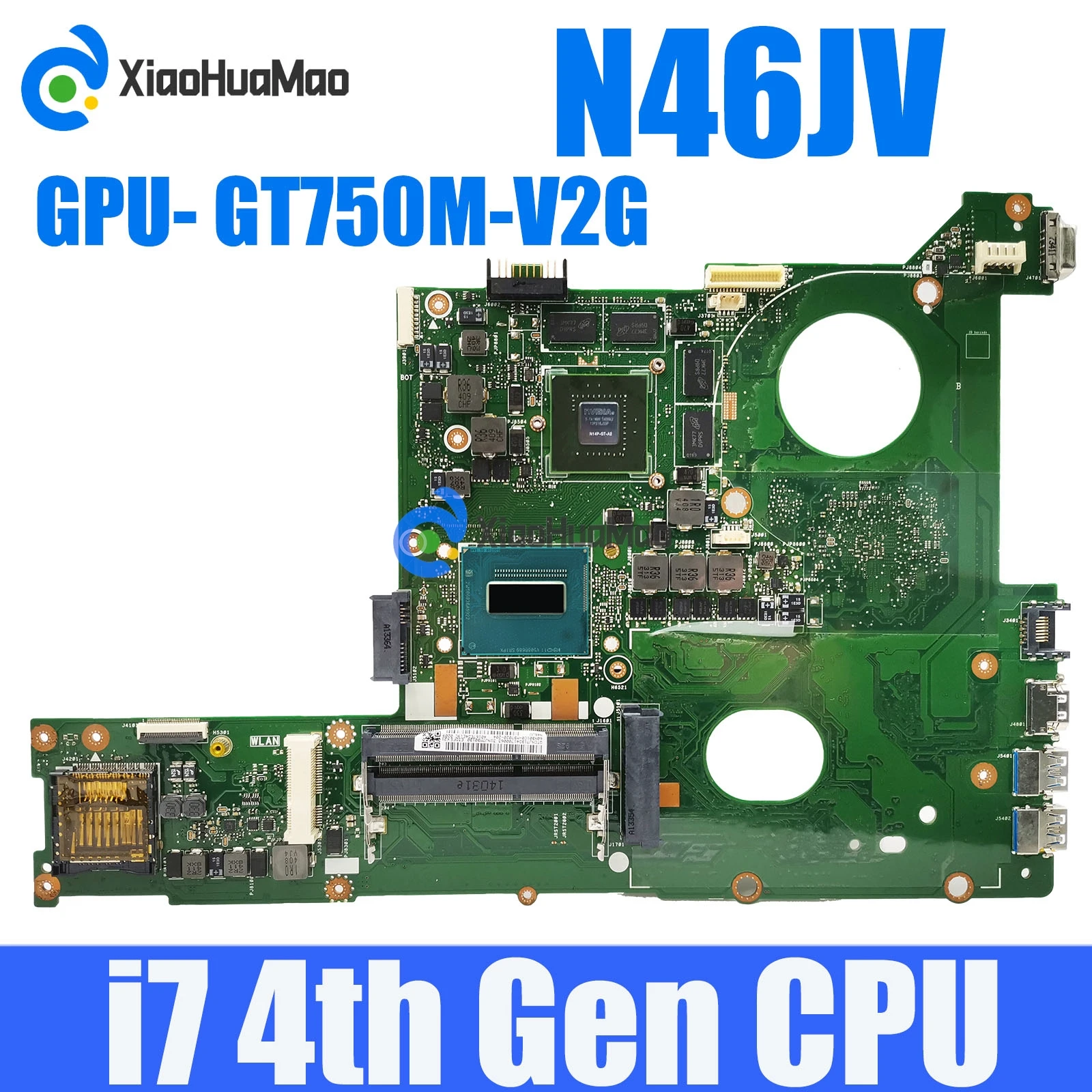 

N46JV с i7-4700HQ CPU GT750M-V2G GPU Notebook Материнская плата ASUS N46 N46J N46JV материнская плата для ноутбука 100% протестирована ОК