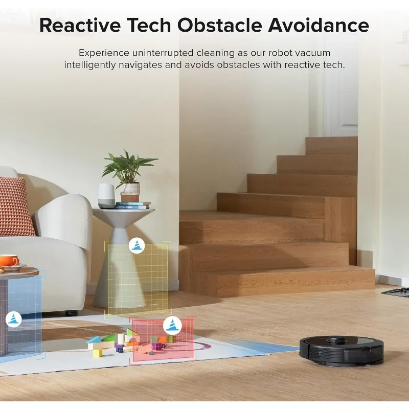 roborock Q8 Max+ Robot Vacuum and Mop, Self-Emptying, Hands-Free Cleaning for up to 7 Weeks, Reactive Tech Obstacle Avoidance