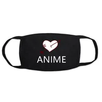 1PCS Black Bilayer Cotton Heart Anime Mouth Mask Anti Haze Dust Washable Reusable  Dustproof Mouth-muffle Winter Warm Mask 1