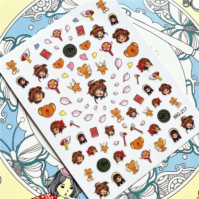 TSC-119 TSC-282 TSC-130  Japanese hot blooded anime 3D Back glue Nail Art Stickers Decals Sliders Nail ornament decoration MG-217