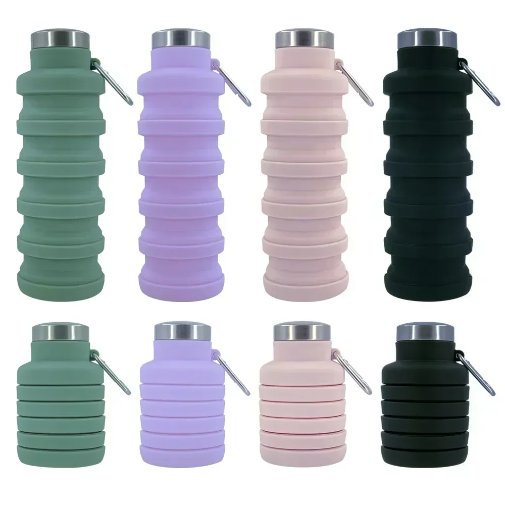 Collapsible Water Bottle 500ml BPA Free Portable Telescopic Cup for Outdoor Travel Sport Gym Camping Hiking Accessories