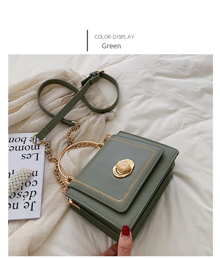 Nouveau sac à main pour femme petit sac à bandoulière carré design élégant messager pour femme texture avancée sac à bandoulière en chaîne pour femme_voghion.com