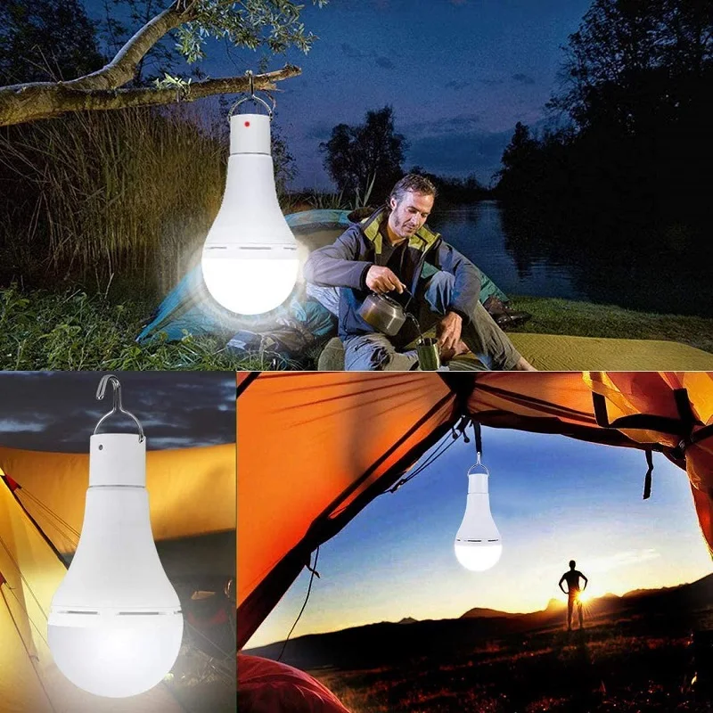 Solar Light Bulb Outdoor Portable Solar Powered Led Bulb Charged Garden Lamp Yard Hiking Tent Fishing Camping Emergency Lighting indoor solar lights