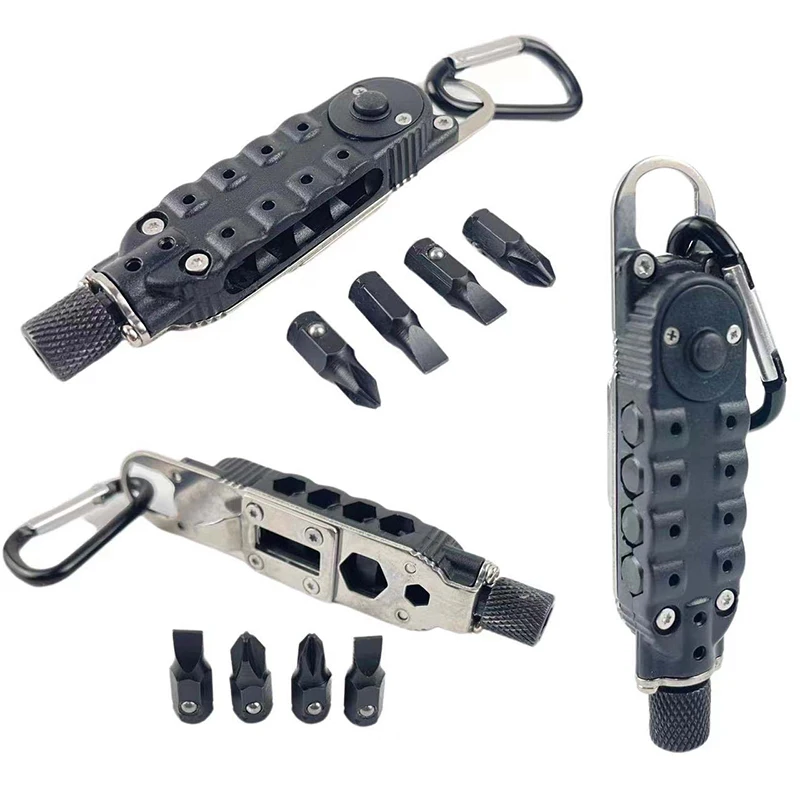 

Mini Multifunctional Keychain EDC Outdoor Camping Portable Stainless Steel Pocket Screwdriver Tools For Wilderness Survival