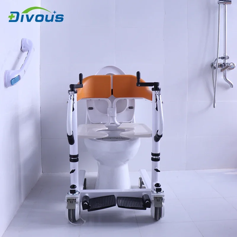 Home Care Electrophoretic Steel Pipe Patient Transfer Lift Wheelchair Toilet Elderly Commode Disability Assistance Equipment 6