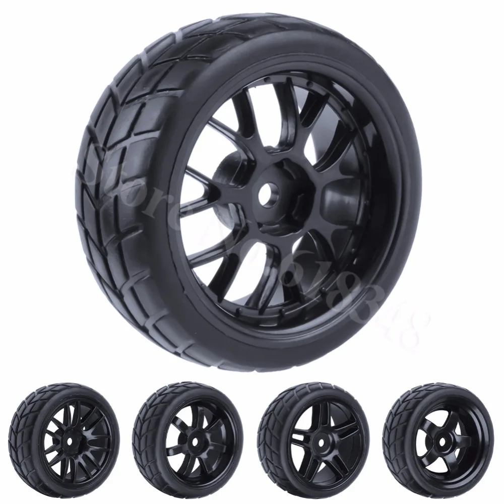 4x 26mm RC Car Tyre Rubber & Plastic Wheel Foam Insert For 1/10 On Road