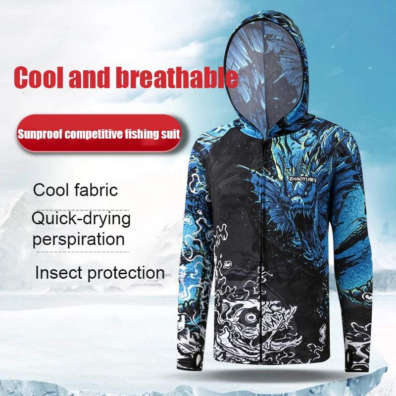 Fishing Hoodie Outdoor Long Sleeve Fishing Clothes With Mask Anti