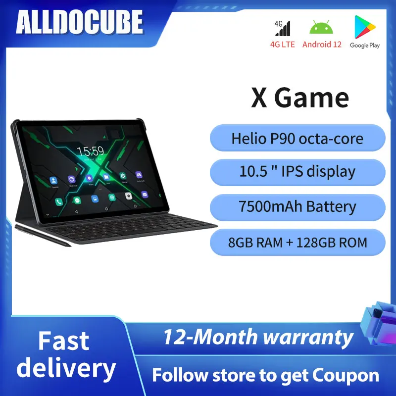 ALLDOCUBE X Game Android 11 Tablet 10.5 inch 8GB LPDDR4 128GB ROM MediaTek  P90 4G LTE Tablets 1920×1280px IPS