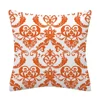 Nordic orange and white classic pattern linen pillowcase sofa cushion cover home decoration can be customized for you 40x40 3