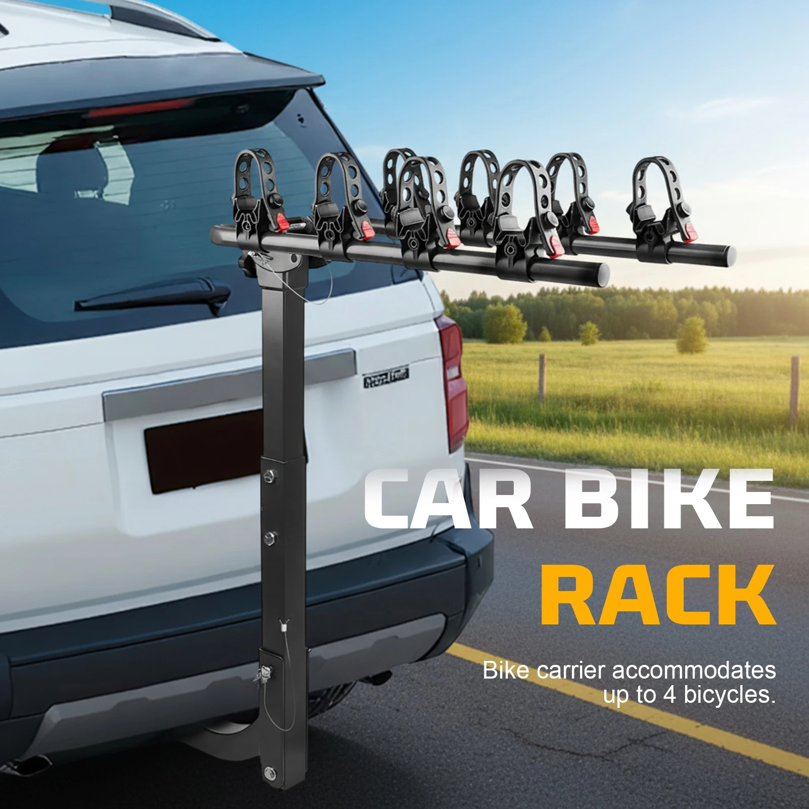 Hitch Mount Bicycle Rack Carrier Foldable Bike Carrier Rack 4-Bike Rack for Cars Trucks SUVs Minivans