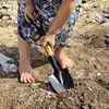Outdoor Children Digging Shovel Metal Digging Sand Shovel With Wooden Handle Kids Mini Beach Garden Snow Shove 3