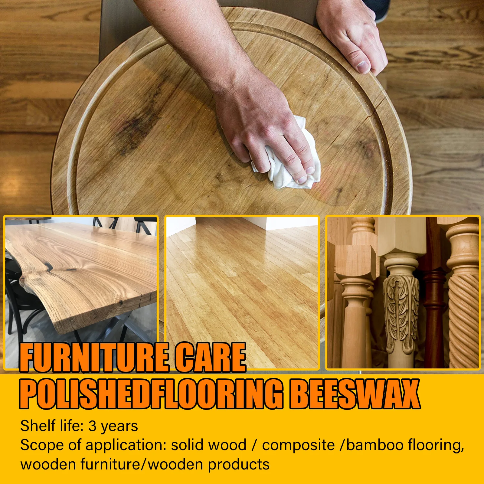 Wood Care Wax Solid Wood Furniture Polishing Seasoning Natural Beeswax Polisher Waterproof Furniture Care Maintenance Beeswax 5