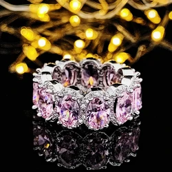Elegant Vintage Gold & Silver Eternity Wedding Band for Women & Men - Perfect Gift (R4574 - pink)