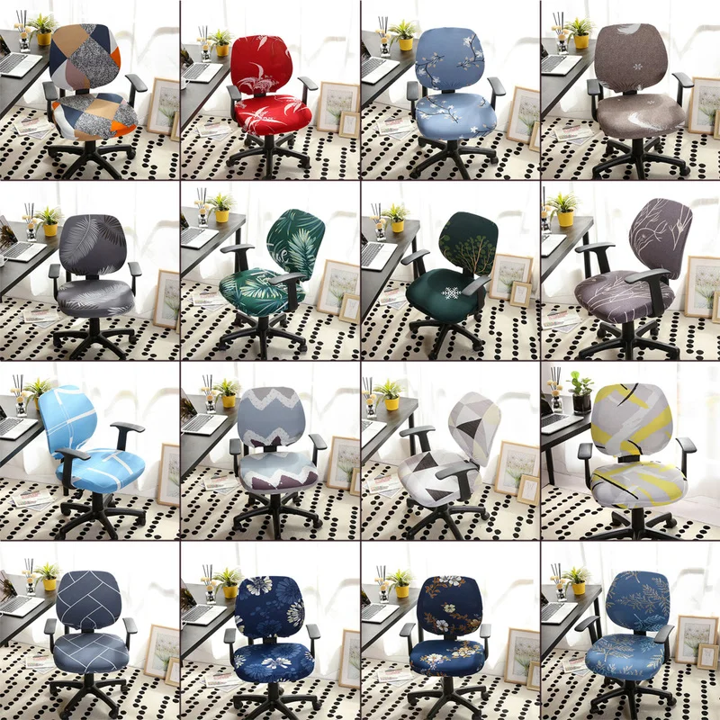 2 piece Split Office Chair Covers Elastic Stretch Computer Chair Covers