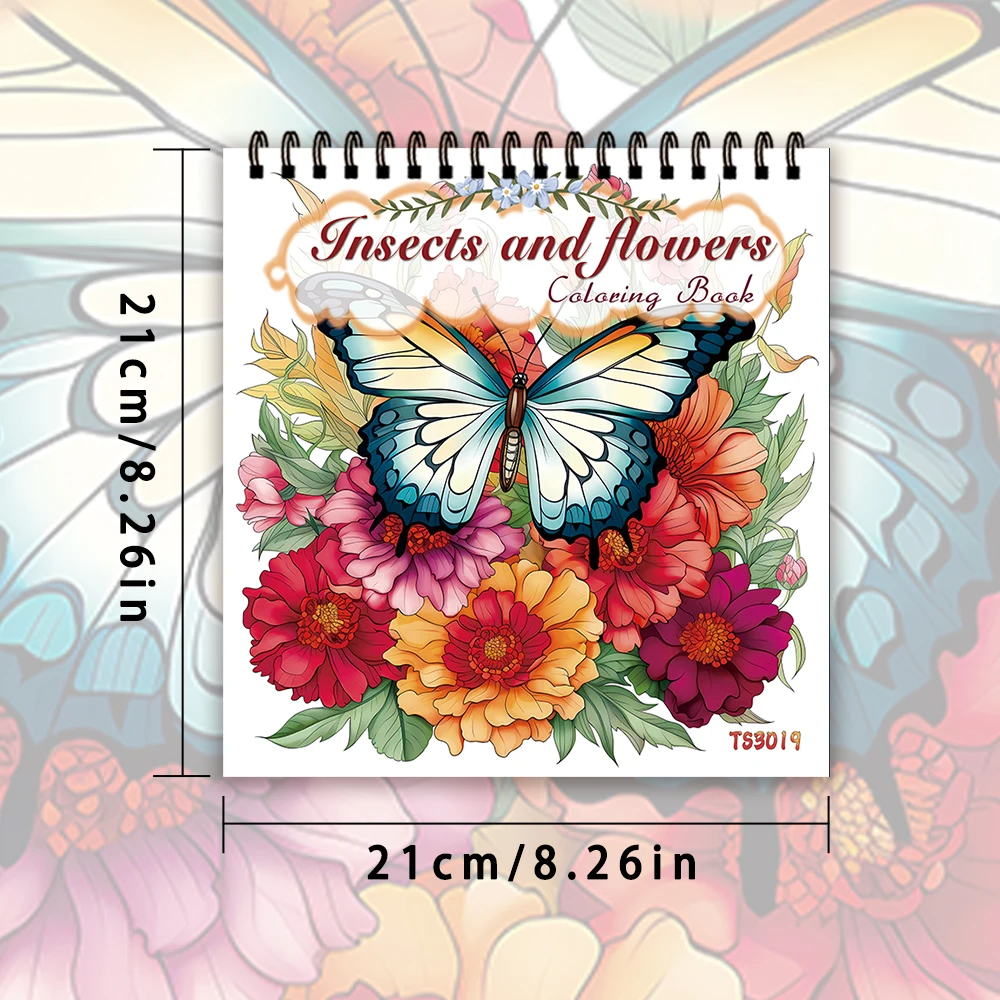 Vibrant Women's Spiral Adult Coloring Book - 30 Creative Sheets, 8.3x8.3 inches, Perfect for Relaxation and Gifting
