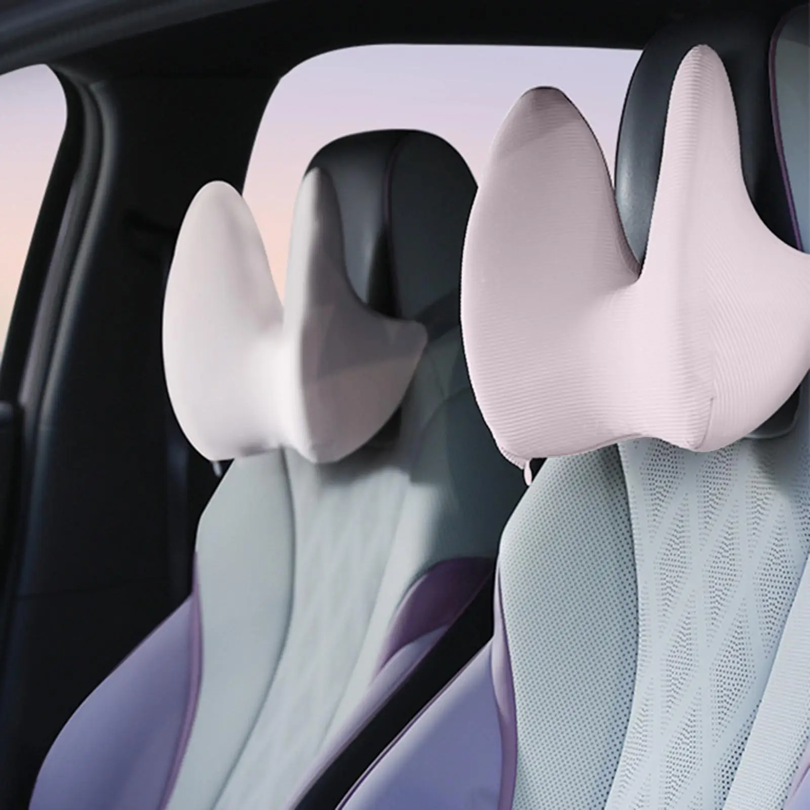 Car Neck Pillow Pink with Strap Ergonomic Driving for Women Traveling Comfortable Lightweight Neck Cushion Car Headrest Pillow