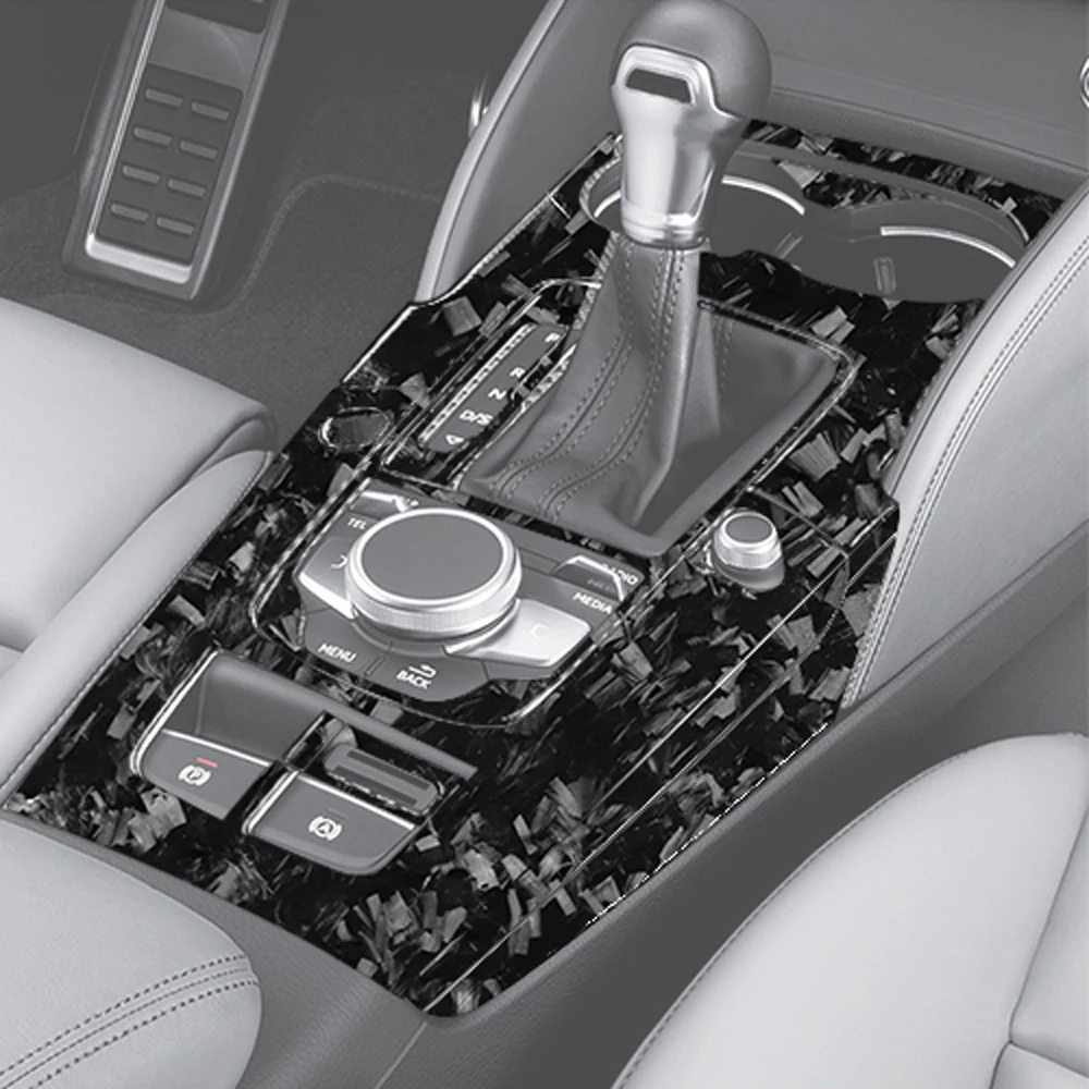 For Audi A3 S3 RS3 8V 2013-2019 Forged Carbon Fiber Center Console Gear Shift Air Vent Trim Set Car Interior Accessories Sticker