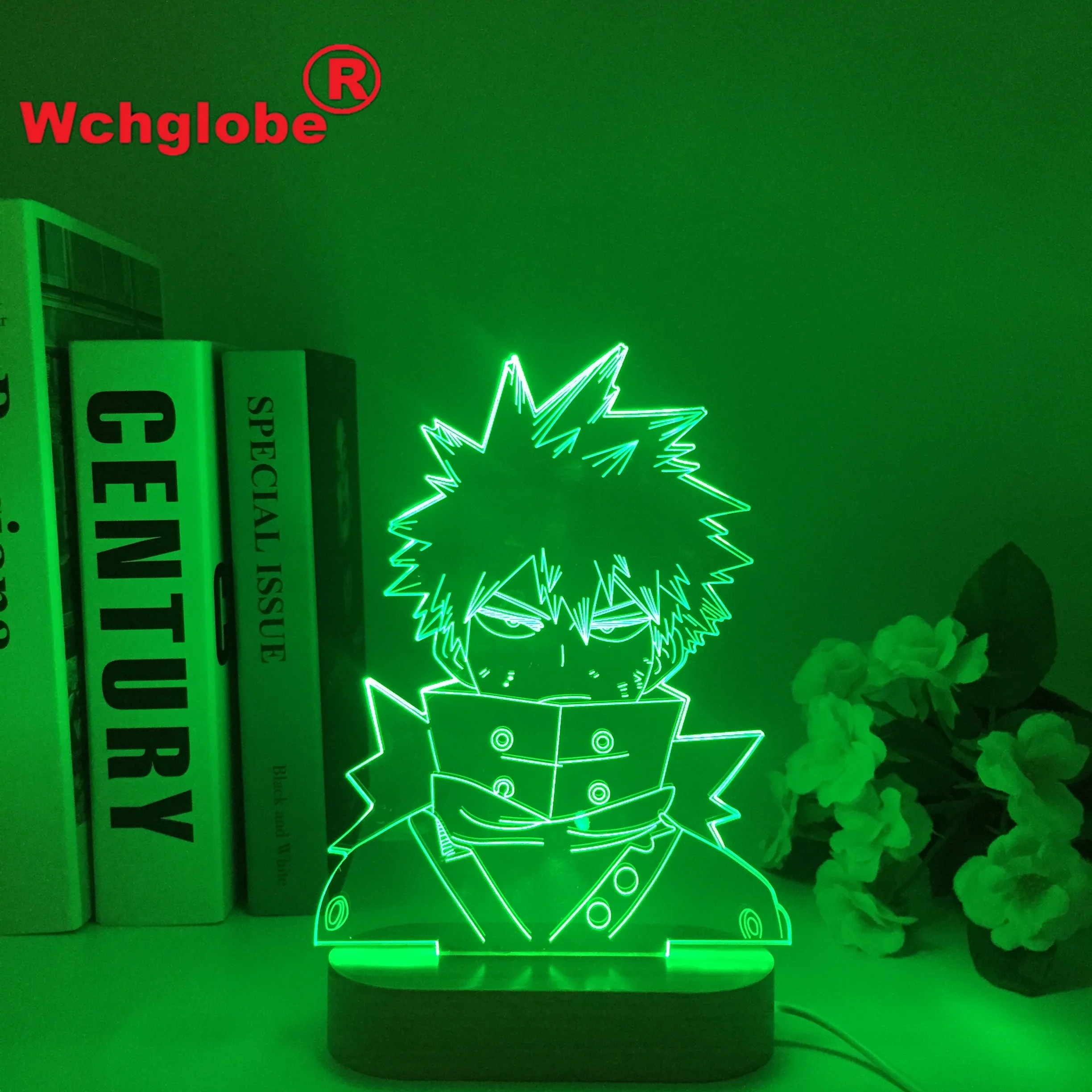 

Мой герой Академия Удаленный деревянный 3d светодиодный ночник аниме для спальни Декор подарок на день рождения манга гаджет Katsuki Bakugo лампа 3d