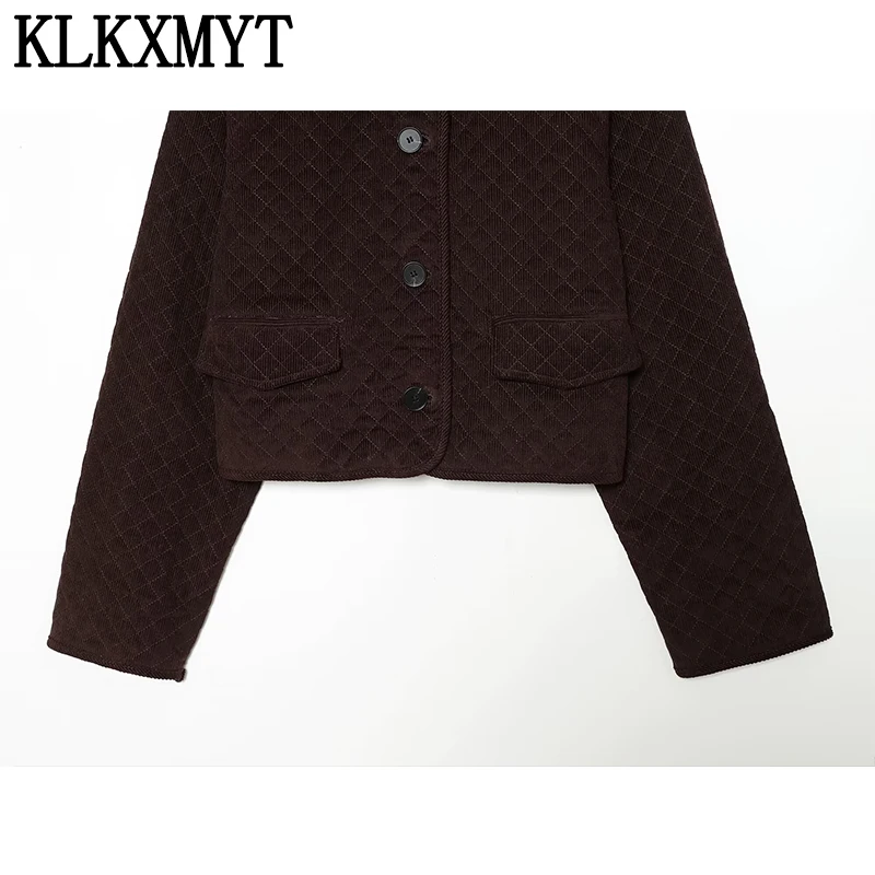 Veste Courte Femme en Velours Côtelé Chic Décontracté KLKXMYT – Nouvelle Collection Automne 2026 – Style Streetwear à Manches Longues et Col Revers
